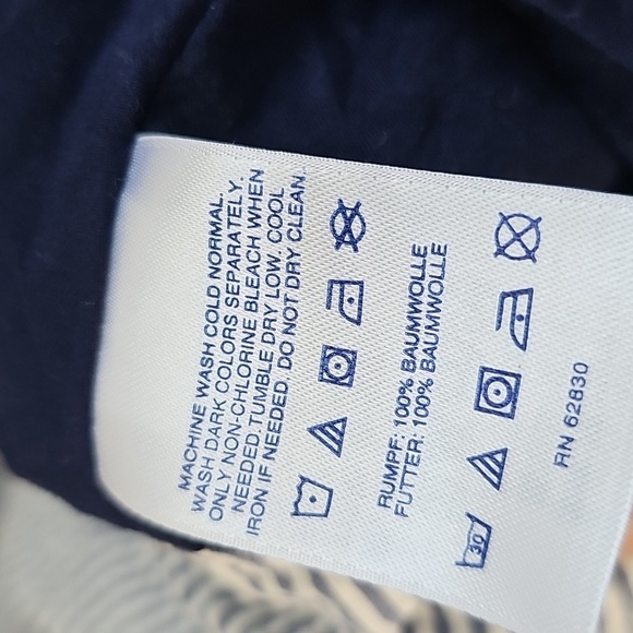 Lands' End Blue & White Seersucker Pinstriped Nautical Lined Dress wSide Pockets - Picture 13 of 15